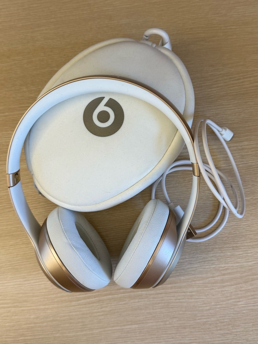 Beats by Dre Over-Ear Headphones — White & Gold Trim Wireless